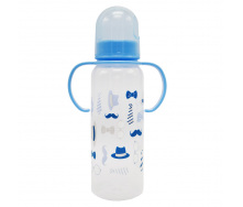 Пляшечка пластикова з ручками Mega Zayka MGZ-0207(Blue) 250 мл