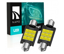 Комплект світлодіодних ламп Napo LED SJ-3030-9SMD 31mm C5W C10W 2 шт Білий (2476315366)