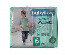 Дитячі одноразові підгузники Babylove Premium 6 XL 15-20 кг 32 шт
