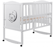 Кровать Babyroom Тедди T-01 фигурное быльце, откидной бок, колеса Белый (hub_x74q1c)