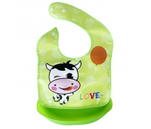 Дитячий слинявчик Корівка Mega Zayka MGZ-0602(Green) зі знімною кишенею