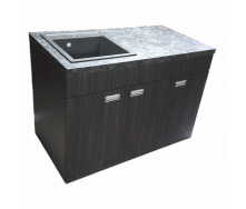 Пластикова тумба з кам'яною мийкою The MIX Adamant 120x85x55 см Коричневий
