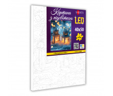 Картина за номерами Santi Ліхтарики у снігу 40x50 см LED підсвітка (955084)