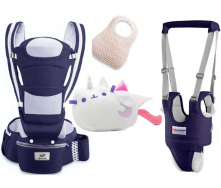 Хипсит Baby Carrier эрго-рюкзак кенгуру переноска 6 в 1 игрушка Пушин кот Луна (vol-1884) Темно-синий