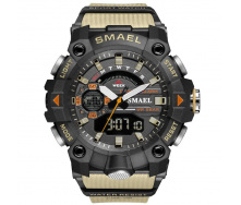 Часы наручные мужские Smael 8040 Khaki (15161-hbr)