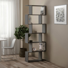 Стелаж для книг та декору на 6 комірок No Brand GT-56 700х238х1920 мм Антрацит (20313487)