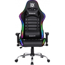 Геймерське крісло Defender Ultimate поліуританове з RGB підсвічуванням Чорний