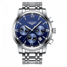 Годинник чоловічий Guanquin Liberty Silver