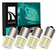 Комплект світлодіодних ламп Napo LED 1156-3014-57smd-ceram P21W 1156 BA15S 4 шт Білий (2472921137)