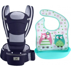 Хипсит эрго-рюкзак кенгуру переноска слюнявчик-трансформер Baby Carrier 20 кг 6 в 1 Темно-синий (vol-9855)
