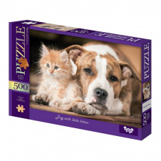 Пазли класичні "Собака з кошеням" Danko Toys C500-15-11 500 елементів