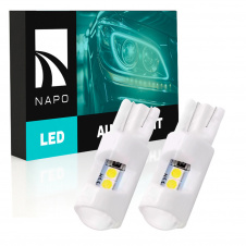 Комплект світлодіодних ламп Napo T10-3030-6smd-ceram W5W T10 2 шт Білий (2518535351)