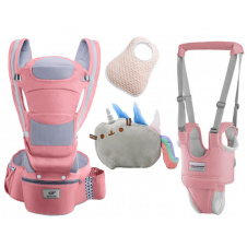 Хипсит Baby Carrier эрго-рюкзак кенгуру переноска 6 в 1 игрушка Пушин кот Радуга (vol-1887) Розовый