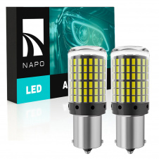 Комплект світлодіодних ламп Napo LED 1156-3014-144smd P21W 1156 BA15S 2 шт Білий (2519575525)
