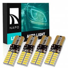 Комплект світлодіодних ламп Napo T10-3014-24smd W5W T10 4 шт Білий (2518521654)