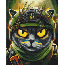 Картина за номерами BrushMe серії Патріот "Котик розвідник Маріанна Пащук" 40х50см BS53311