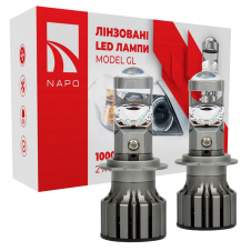 Комплект світлодіодних ламп Napo Model GL H7 6500K 10000LM 2 шт Білий (2565308747)