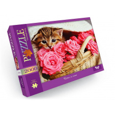 Пазли Danko Toys Кошеня в трояндах 2000 елементів 94 х 68 см C2000-01-05