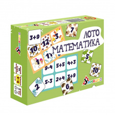 Розвиваюча настільна гра "Лото математика" УМНЯШКА 2149-UM 48 фішок