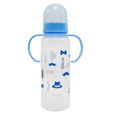Пляшечка пластикова з ручками Mega Zayka MGZ-0207(Blue) 250 мл