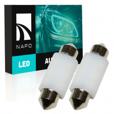 Комплект світлодіодних ламп Napo LED SJ-3030-6SMD-CANBUS Ceramic 39mm C5W C10W 2 шт Білий (2530515084)
