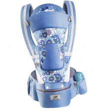 Хипсит Эрго-рюкзак кенгуру переноска Baby Carrier 6 в 1 Синий с цветочками (vol-1418)