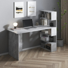 Фото - Письмовий стіл з полицями No Brand Open shelf 1250х600х750 мм Бетон (13643786) Письмовий стіл з полицями No Brand Open shelf 1250х600х750 мм Бетон (13643786)