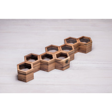 Фото - Настільна коробочка органайзер у формі сот для годинників ecoWalnut 7.8х59.7х18.8 см Настільна коробочка органайзер у формі сот для годинників ecoWalnut 7.8х59.7х18.8 см