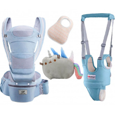 Хипсит Baby Carrier эрго-рюкзак кенгуру переноска 6 в 1 игрушка Пушин кот Радуга (vol-1878) Синий