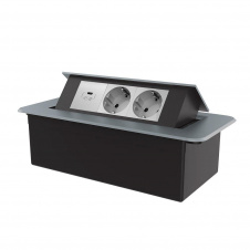 Розетка мебельная двойная с USB-С Livolo графит (VL-SHS013-TC-UC45W-IP-G)