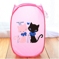 Корзина для игрушек UKC Baby Play 48х29х25 см Котик розовый