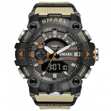 Часы наручные мужские Smael 8040 Khaki (15161-hbr)