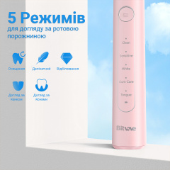 Електрична зубна щітка, що обертається з футляром Bitvae R2 8 насадок Pink Ворожба