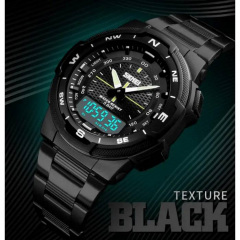 Чоловічий наручний годинник Skmei 1370 Black 1370BKBK (17130-hbr) Лубни