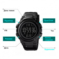 Годинник наручний Skmei 1568BK 1568 Black (17155-hbr) Запорожье