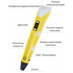 3D ручка c LCD дисплеем 3DPen Hot Draw 3 Yellow Комплект эко пластика для рисования 109 метров Житомир