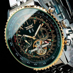 Чоловічий наручний годинник механічний Jaragar Luxury Silver Мелітополь