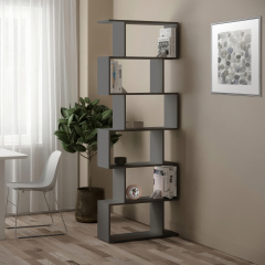 Стелаж для книг та декору на 6 комірок No Brand GT-56 700х238х1920 мм Антрацит (20313487) Тернопіль