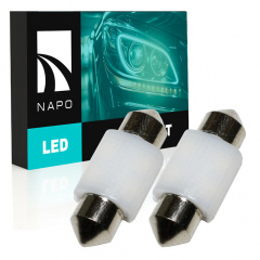Комплект світлодіодних ламп Napo LED SJ-3030-4SMD-CANBUS Ceramic 31mm C5W C10W 2 шт Білий (2530401824) Энергодар