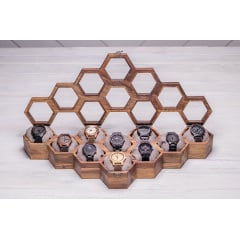 Сотова скринька-органайзер для 10 годинників ecoWalnut 7.8х59.7х23.5 см Київ