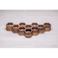 Сотова скринька-органайзер для 10 годинників ecoWalnut 7.8х59.7х23.5 см Київ