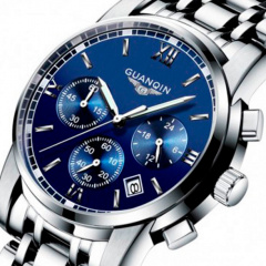 Годинник чоловічий Guanquin Liberty Silver Фастов