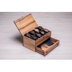 Бокс для зберігання наручного годинника з органайзером для аксесуарів ecoWalnut 14.9х27.5х18 см Нововолинськ