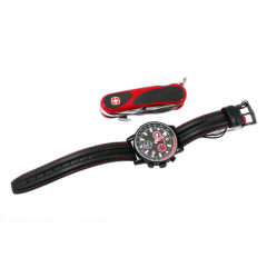 Набір Wenger годинник та ніж Червоно-чорний (70731.XL) Кропивницкий