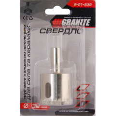 Свердло трубчасте GRANITE з алмазним напиленням для скла та плитки 32 мм 2-01-232 Суми