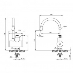 Змішувач для кухні Mixxus Electra 240-E 3кW Blue (313333) Южноукраїнськ