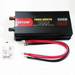 Перетворювач напруги інвертор Eryuan 4500W LCD DC/AC 12V-220V з чистою синусоїдою та вольтметром Black Ладан