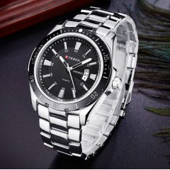 Наручний годинник чоловічий Curren Quartz Сріблястий (2336) Братское