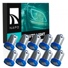 Комплект світлодіодних ламп Napo LED BA9S-5050-1smd T4W Ba9s 10 шт Синій (1805043289) Славута