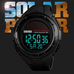 Чоловічий спортивний наручний годинник на сонячній батареї Skmei 1405 Solar Чорний (1591284131) Ковель